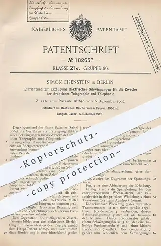 original Patent - Simon Eisenstein , Berlin 1902 , Erzeugung elektr. Schwingungen für Telegraphie , Telephonie | Telefon