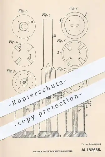 original Patent - Wilhelm Maxaner , Wiesbaden , 1906 , Luftzuführender Aufsatz  für Kerzen - Behälter | Licht , Kerze !!