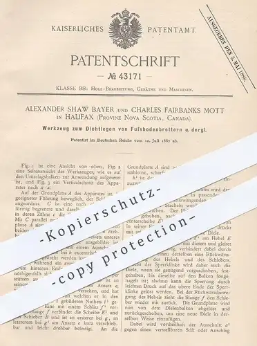 original Patent - Alexander Shaw Bayer , Charles Fairbanks Mott , Halifax , Nova Scotia , Kanada , Werkzeug für Parkett