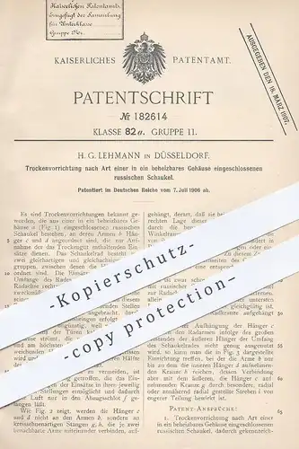 original Patent - H. G. Lehmann , Düsseldorf , 1906 , Trockenvorrichtung nach Art einer russischen Schaukel | Gebläse !!