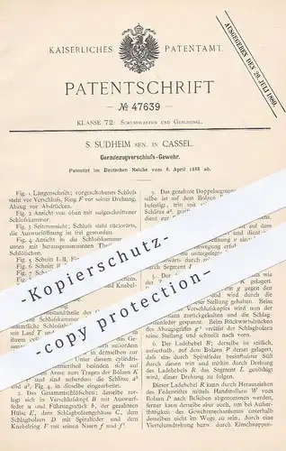 original Patent - S. Sudheim , Kassel , 1888 , Geradezugverschluss - Gewehr | Gewehr , Pistole , Waffe , Revolver !!