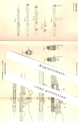 original Patent - S. Sudheim , Kassel , 1888 , Geradezugverschluss - Gewehr | Gewehr , Pistole , Waffe , Revolver !!