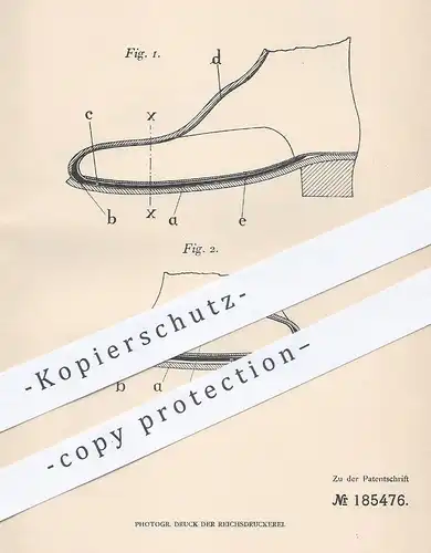 original Patent - Heinrich Bürger , Friedrich Federolf , München , 1906 , Schuhwerk mit Zwischenschuh | Schuh , Schuster