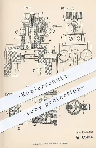 original Patent - Hans Bauereis , Stuttgart , 1906 , Tragbare Bohrmaschine , Fräsmaschine | Bohren , Fräsen , Bohrer !!