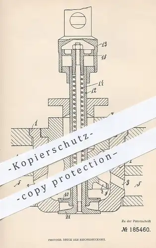 original Patent - Hermann Pape , Hamburg | Emil Josse , Berlin , 1906 , Ventil für Zweitakt - Gasmotor | Gas , Motor !!!