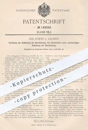 original Patent - Joh. Lühne , Aachen , 1902 , Beschickung von Schmelzöfen | Schmelzofen , Ofen , Ofenbauer , Öfen !!