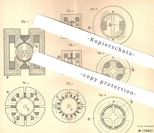 original Patent - Max Schropp , München , 1905 , Einphasiger Induktionsmotor | Induktion , Motor , Motoren , Strom !!!