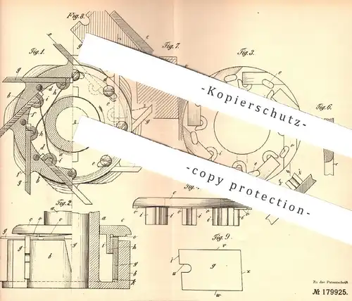 original Patent - Fr. H. Laugall , Berlin , 1905 , Messerkopf für Holzbearbeitung | Messer , Hobel , Tischler , Holz !!