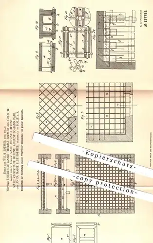 original Patent - W. Bremer , Friederike M. Th. Bremer geb. Grothe , 1900 , Deckenstein für Steindecke | Stein , Ziegel