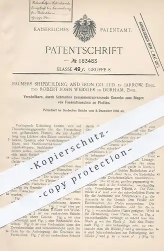 original Patent - Palmers Shipbuilding & Iron Co. Ltd. , Jarrow | Robert John Webster , Durham England | Fassonflansch