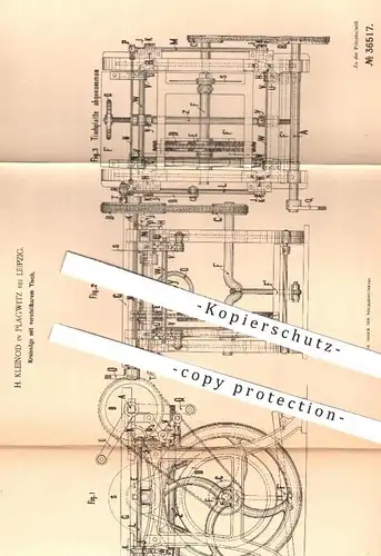 original Patent - H. Kleinod , Leipzig / Plagwitz 1885 , Kreissäge | Säge , Sägen , Holzsäge , Holz , Tischler , Förster