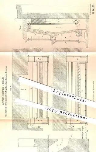 original Patent - Eduard Haesecke , Berlin , 1890 , Gasheizofen | Gasofen , Heizung , Ofen , Ofenbauer , Gas !!