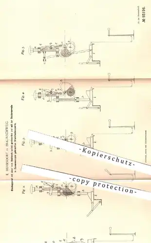 original Patent - E. Hermsdorf , Braunschweig , 1896 , Blockapparat mit Drucktastensperre | Stellwerk , Eisenbahn !!