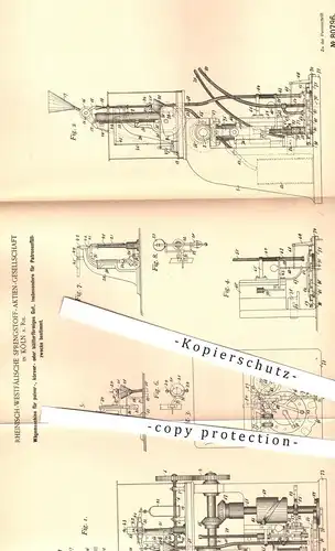 original Patent - Rheinisch Westfälische Sprengstoff AG Köln / Rhein , 1894 , Wägemaschine für Patronen für Waffen !!