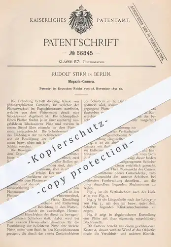 original Patent - Rudolf Stirn , Berlin , 1891 , Magazin - Kamera | Fotografie , Fotograf , Fotografieren , Kameras !!!