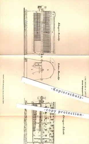 original Patent - Carl Seeger in Cannstatt , 1878 , Reinigungsmaschine für Getreide , Korn | Landwirtschaft , Bauer !!