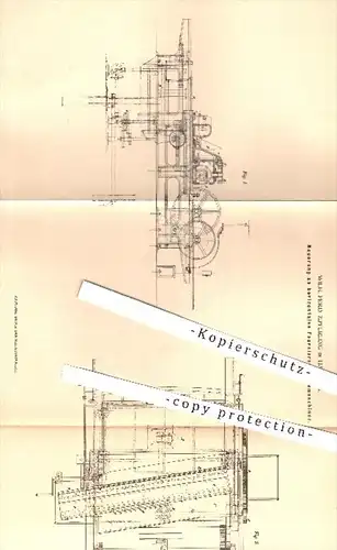 original Patent - Wilh. Ferd. Zipperling , Hamburg , 1879 , Schneidemaschine für Fournier , Furnier | Holz , Säge !!!
