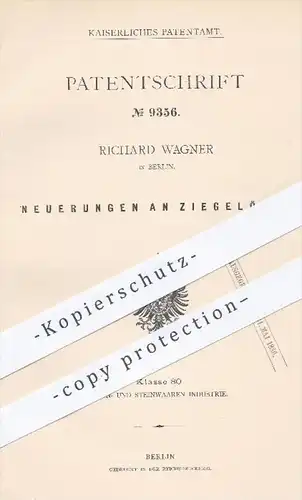original Patent - Richard Wagner in Berlin , 1879 , Ziegelofen , Ziegelöfen | Ofen , Öfen , Ziegel , Ziegelei , Brenner