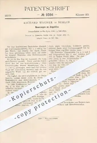 original Patent - Richard Wagner in Berlin , 1879 , Ziegelofen , Ziegelöfen | Ofen , Öfen , Ziegel , Ziegelei , Brenner