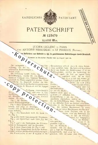 Original Patent - Antoine Ribaudeau in Le Perreux , L. Leclerc in Paris ,1900 , Dispositif pour les céréales !!!