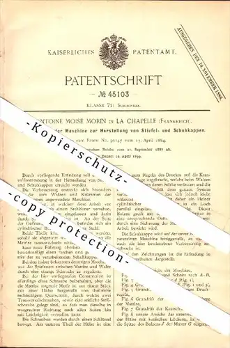 Original Patent - Antoine Moise Morin in Crécy-la-Chapelle&#8203; , 1887 , Machine pour bottes et chaussures !!!