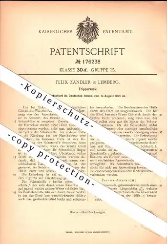 Original Patent - Felix Zandler in Lemberg , 1904 , Kondom für Tripperkranke , Tripper , Aids , Arzt , Medizin !!!