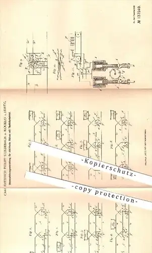 original Patent - Carl Fr. Philipp Stendebach , Möckern / Leipzig , 1901 , Stromzuführung für elektrische Bahnen | Strom