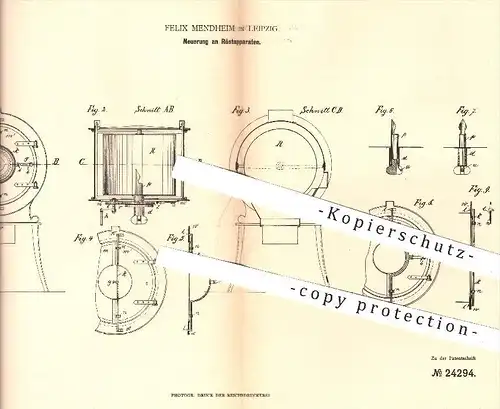 original Patent - Felix Mendheim in Leipzig , 1883 , Röstapparat | Kaffee Rösten , Rösterei , Kaffebohnen !!!