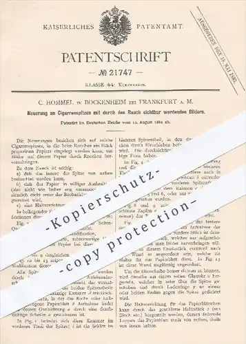 original Patent - C. Hommel , Bockenheim / Frankfurt Main  1882 , Zigarrenspitzen | Zigarre , Zigarren , Tabak , Rauchen