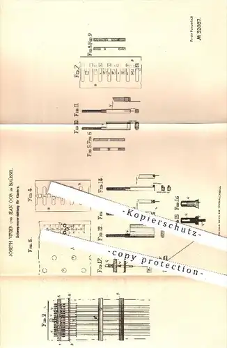original Patent - Jos. Vivier , Jean Oor , Brüssel 1884 , Saitenspannvorrichtung für Klaviere | Klavier , Piano , Musik
