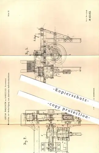 original Patent - Oscar Ählström , Karlstad , Schweden , 1887 , Anfertigung von Zündholzschachteln | Zündhölzer , Holz !