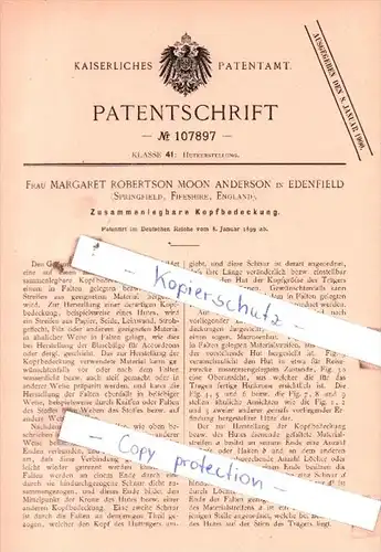 Original Patent  - Fr. Margaret Robertson Moon Anderson in Edenfield , 1899 , !!!