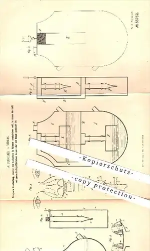 original Patent - A. Reischel , Berlin , 1889 , Gerät zum Reinigen verschmutzer Luft , zum Atmen , Atmungsgerät , Atmung