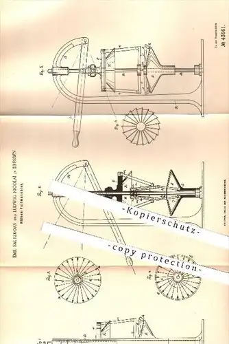 original Patent - E. Saltzkorn , L. Nicolai , Dresden , 1887 , Hülsen - Faltmaschine , Papier , Stoff , Papierfabrik !!!