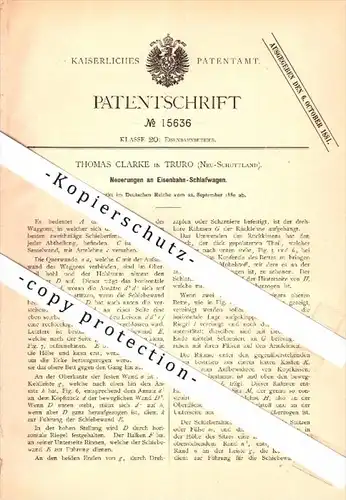 Original Patent - Thomas Clarke in Truro , Nova Scotia , 1880 , Railway sleeper , railroad !!!