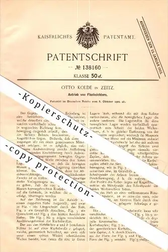 Original Patent - Otto Kolde in Zeitz , 1901 , Antrieb von Flachsichtern !!!