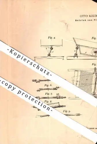 Original Patent - Otto Kolde in Zeitz , 1901 , Antrieb von Flachsichtern !!!