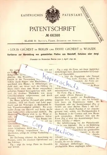 Original Patent  -  L. Grünert in Berlin und E. Grünert in Wurzen , 1892 , Bleichen, Färben !!!