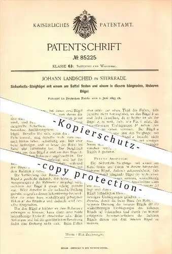 original Patent - J. Landscheid , Sterkrade , 1895 , Steigbügel , Bügel , Sattel , Reiten , Reitsport , Pferd , Pferde !