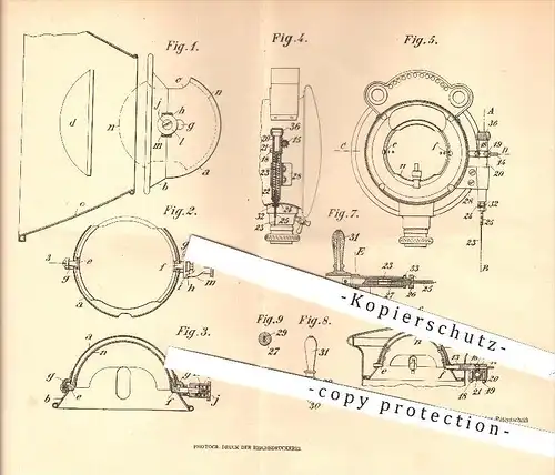 original Patent - Gabriel Duccellier , Paris , 1906 , Abblenden von Licht bei Lampen am Auto , Leuchtturm , Abblendlicht