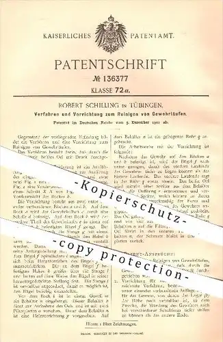 original Patent - Robert Schilling in Tübingen , 1901 , Reinigen von Gewehrläufen , Gewehr , Gewehre , Waffen , Jäger !