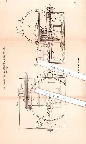 Original Patent  -  Louis Rosenthal und S. Frank in Frankfurt a. M. , 1891 , Phonograph , Grammophon !!!