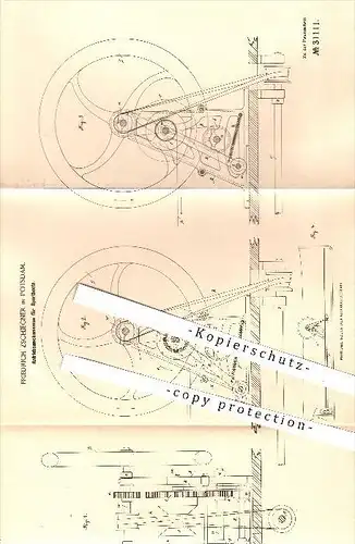 original Patent - Friedrich Zschiegner in Potsdam , 1884 , Antrieb für Sportboote , Boot , Boote , Schiff , Schiffbau !!