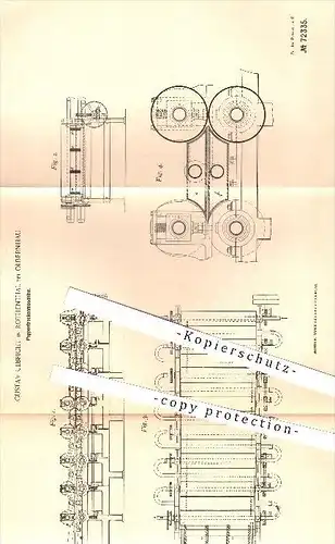 original Patent - Gustav Ulbricht , Rothenthal , Olbernhau 1893 , Pappentrockenmaschine , Papier , Papierfabrik , Pappe