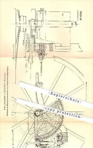 original Patent - K. Neumann , Schlettau , Erzgebirge , 1888 , Düngerstreumaschine mit bewegl. Düngekasten , Dünger !!