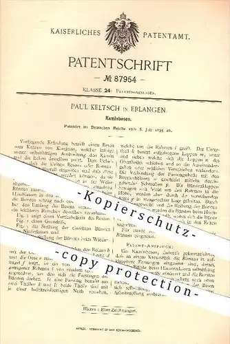 original Patent - Paul Keltsch , Erlangen , 1895 , Kaminbesen , Kamin , Schornstein kehren , Schornsteinfeger , Ofen !!!