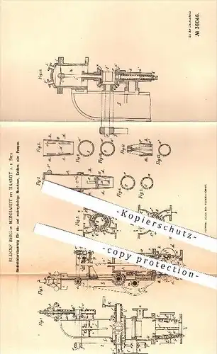 original Patent - R. Berg , Meinhardt , Haardt , 1885 , Schieber - Steuerung für Gebläse , Pumpen , Dampfmaschinen !!!