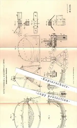 original Patent - Bruno Forbriger in Schönefeld bei Leipzig , 1889 , Zusammenlegbares Schaukelzelt , Zelt , Camping !