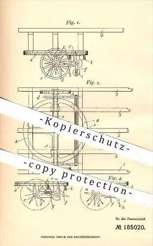 original Patent - Karl Fr. Willkomm , Freiberg , 1906 , Feststellen der Räder an Fahrzeugen bei hoher Geschwindigkeit !!