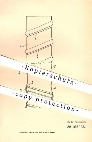 original Patent - N. Heid in Stockerau , 1905 , Herstellung dichter Rohre aus gewickelten Metallbändern , Rohr , Metall